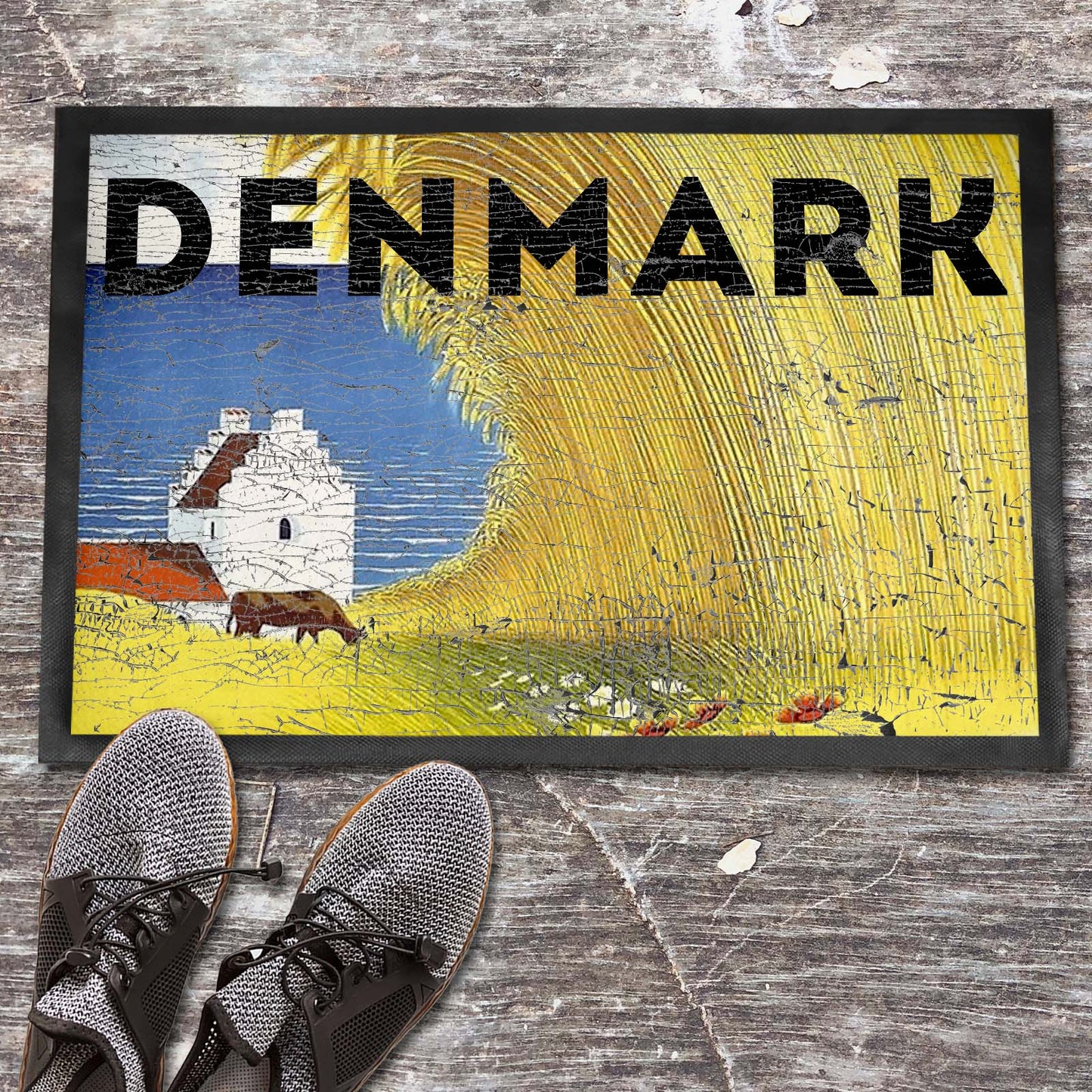 Dørmåtte Denmark Kunsttryk Rejser Retro Plakat Reproduktion