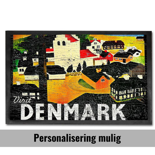 Dørmåtte Visit Denmark Kunsttryk Rejser Retro Plakat Reproduktion