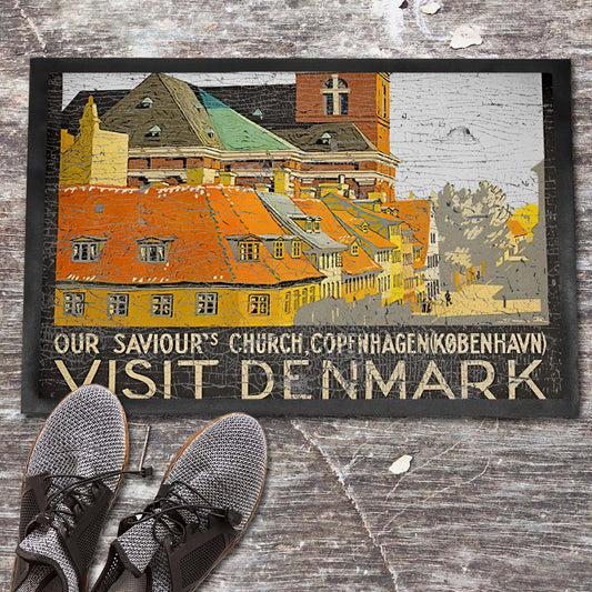 Dørmåtte Visit Denmark Kunsttryk Rejser Retro Plakat Reproduktion